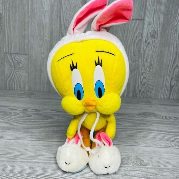 looney toons | Accents | Easter Tweety Plush Looney Tunes Yellow Bunny ...